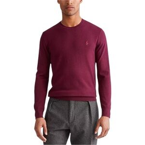 Burgundy Ralph Lauren Merina Wool Crew Neck Sweater (S)